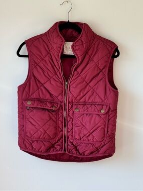 Altar’d State Quilted Puffer Vest Medium Red Buffalo Plaid Lined